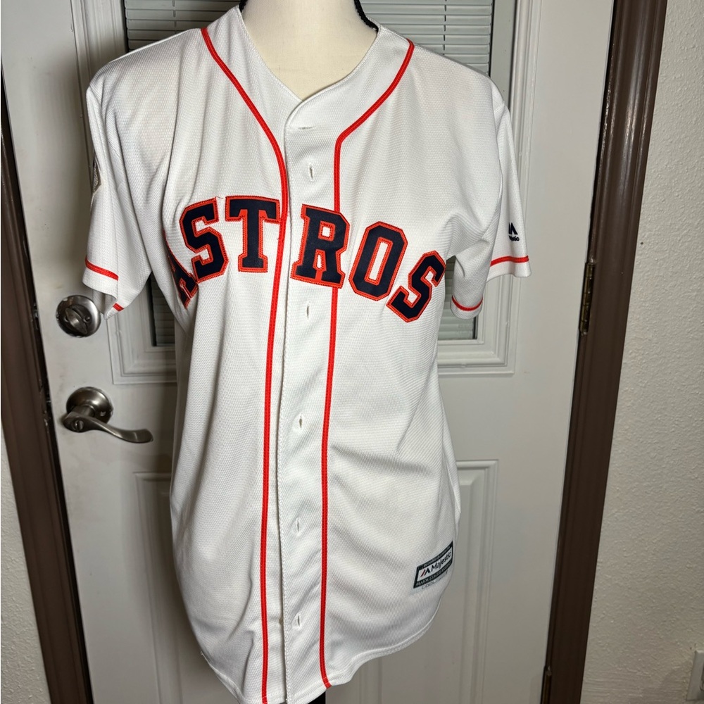 Majestic White and Red Astros Jersey
